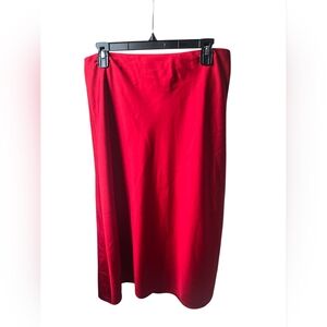 J. Crew Red Midi Skirt